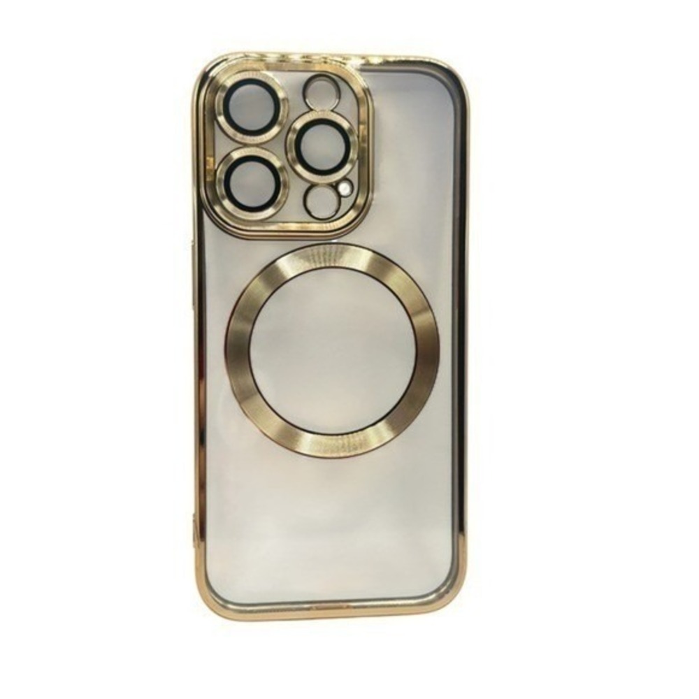iPhone 15 Pro Max Clear Protective Case Gold Metallic Trim NEW‎